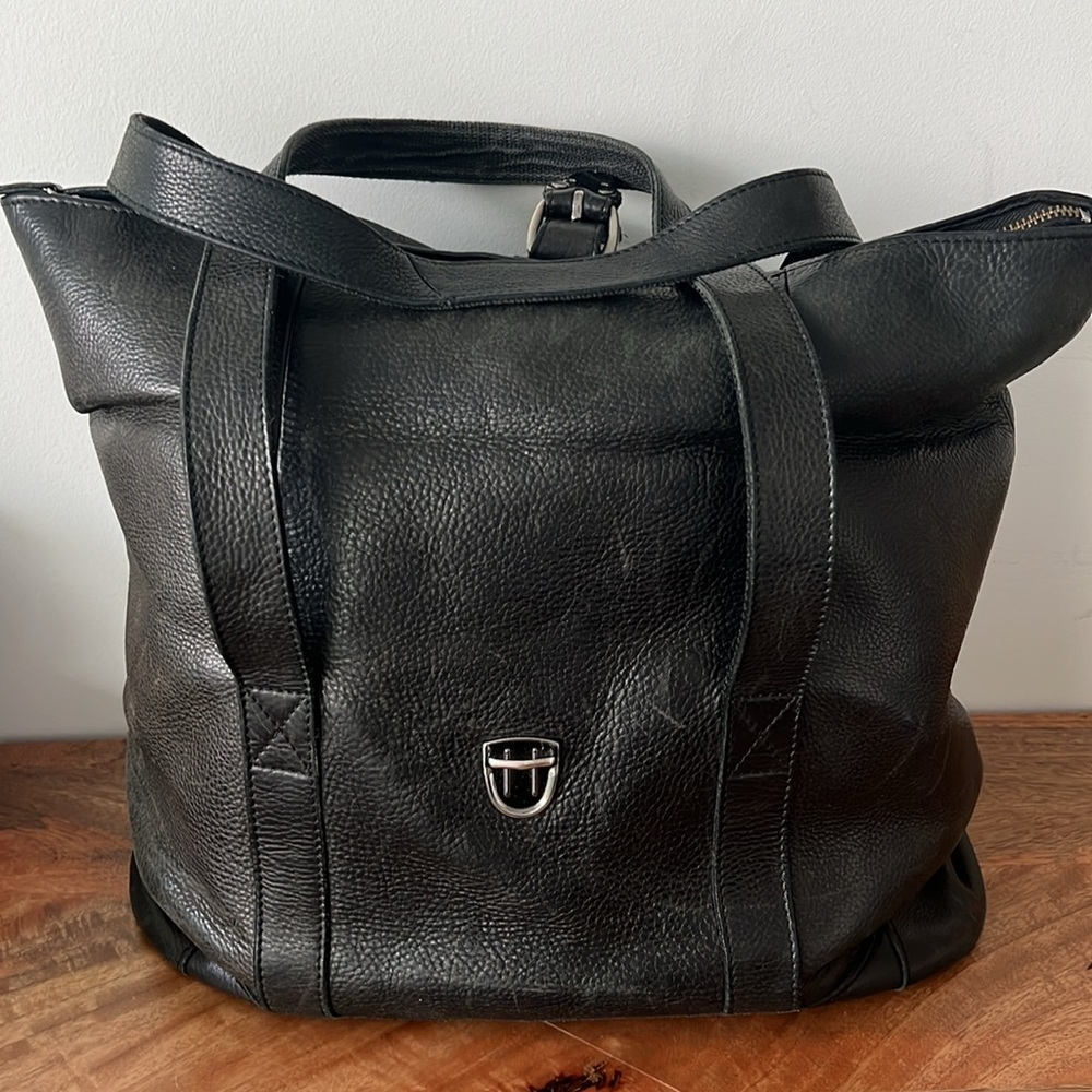 L.L.Bean Genuine Leather Messenger Tote (Vintage, Late 1990s–Early 2000s